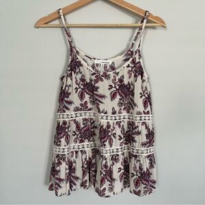 june & hudson Tiered Floral Paisley Tank Top, Size XS